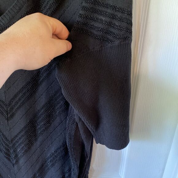Lane Bryant Blouse Women’s Size 22/24 3/4 Sleeve V Neck Black Chevron Light - Picture 5 of 12